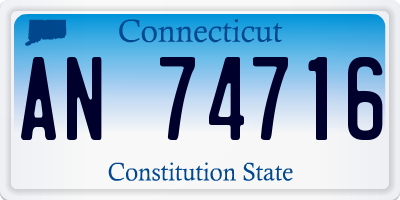 CT license plate AN74716