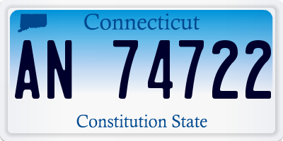 CT license plate AN74722