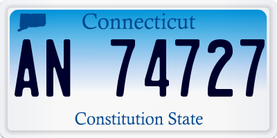 CT license plate AN74727