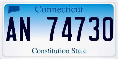 CT license plate AN74730