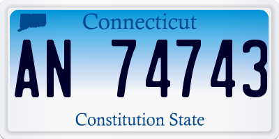 CT license plate AN74743