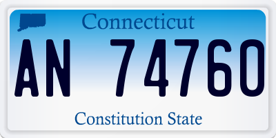 CT license plate AN74760