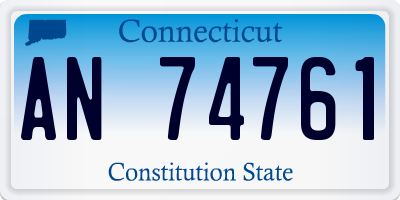 CT license plate AN74761