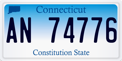CT license plate AN74776