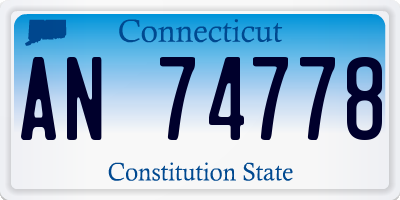 CT license plate AN74778