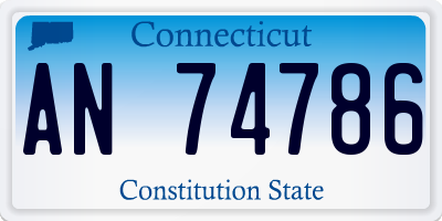 CT license plate AN74786