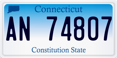 CT license plate AN74807