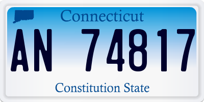 CT license plate AN74817