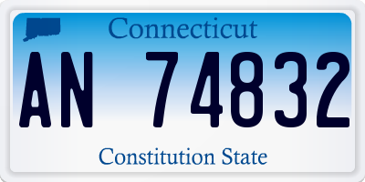 CT license plate AN74832