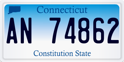 CT license plate AN74862