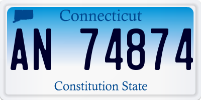 CT license plate AN74874