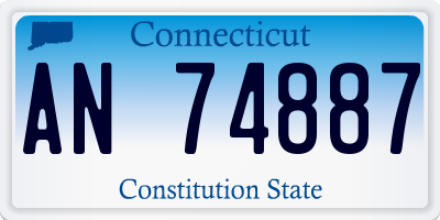 CT license plate AN74887