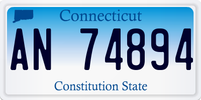 CT license plate AN74894
