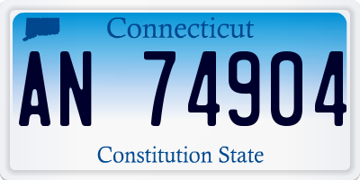 CT license plate AN74904