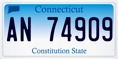 CT license plate AN74909