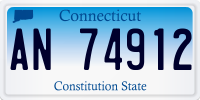 CT license plate AN74912