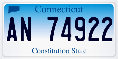 CT license plate AN74922
