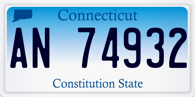 CT license plate AN74932