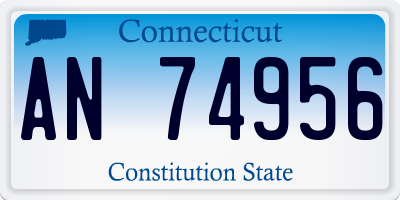 CT license plate AN74956