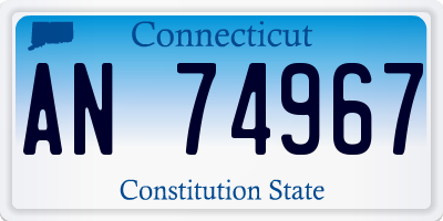 CT license plate AN74967