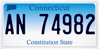 CT license plate AN74982