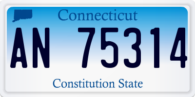 CT license plate AN75314