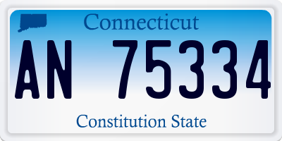 CT license plate AN75334