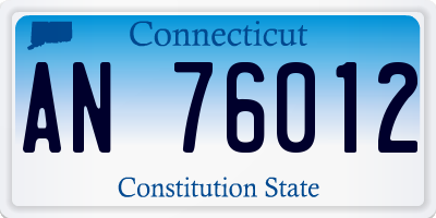 CT license plate AN76012