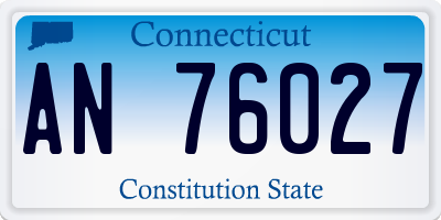 CT license plate AN76027