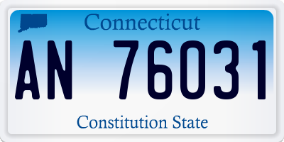 CT license plate AN76031
