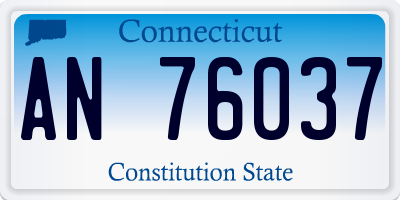 CT license plate AN76037