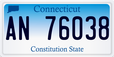CT license plate AN76038