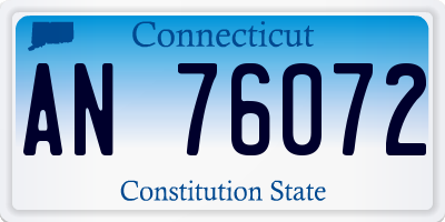 CT license plate AN76072