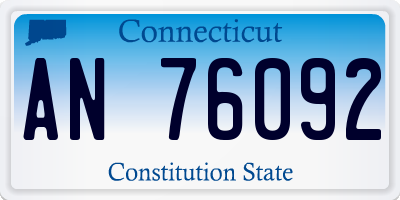 CT license plate AN76092
