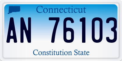 CT license plate AN76103