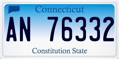 CT license plate AN76332
