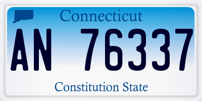 CT license plate AN76337