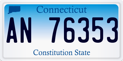 CT license plate AN76353