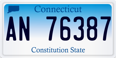 CT license plate AN76387