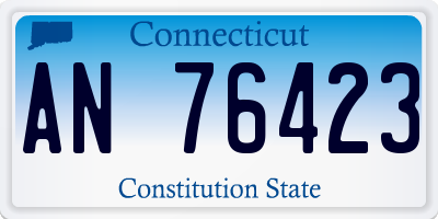 CT license plate AN76423