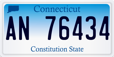 CT license plate AN76434