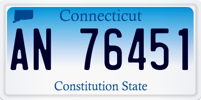 CT license plate AN76451