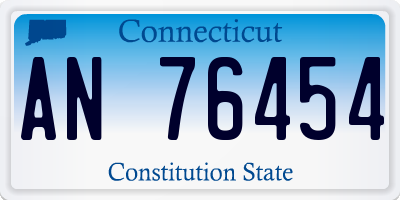 CT license plate AN76454