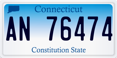 CT license plate AN76474