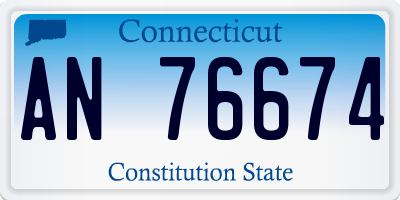 CT license plate AN76674