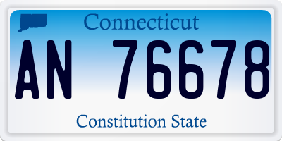 CT license plate AN76678