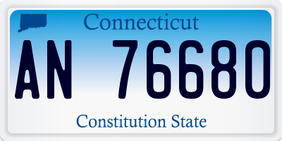 CT license plate AN76680