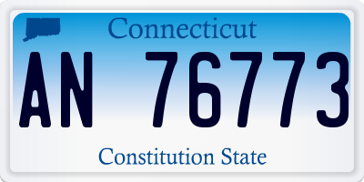 CT license plate AN76773