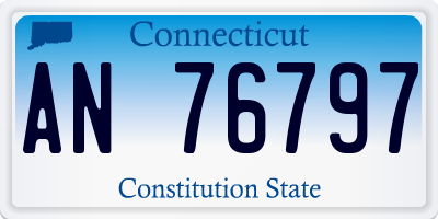 CT license plate AN76797