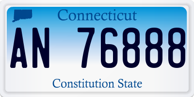 CT license plate AN76888
